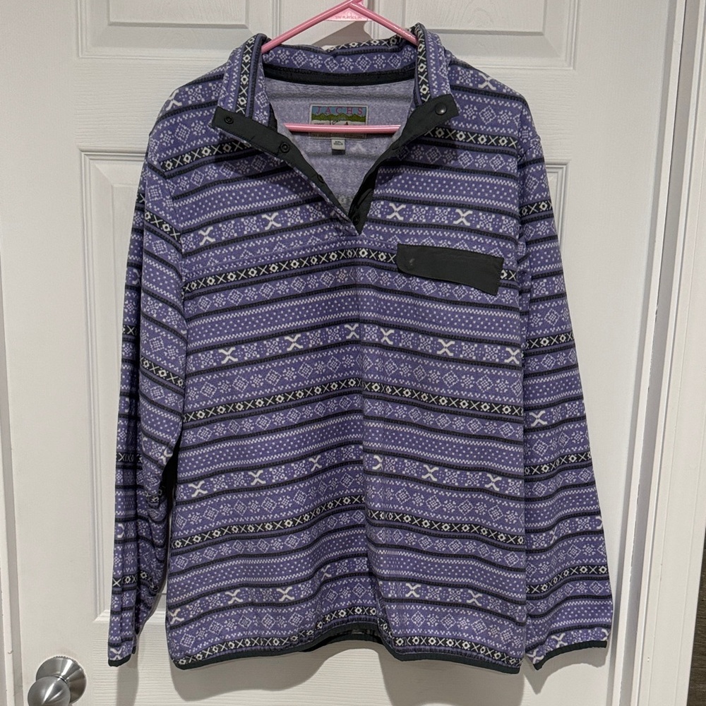 Jachs Lavender Patterned Fleece quarter snap